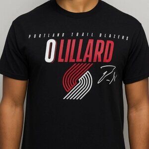 NBA Portland Trail Blazers Damian Lillard T-Shirt Black Large - NWT